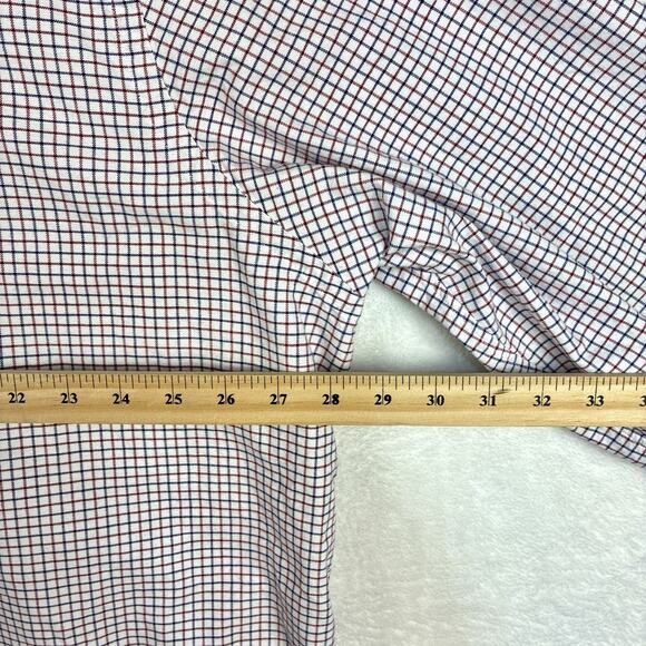 VTG Ralph Lauren Mens 2XB Blue Red Grid Plaid Preppy Classic Fit Oxford Shirt - Picture 8 of 9